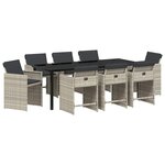 vidaXL Ensemble de salle à manger pour jardin 9 Pièces Gris clair