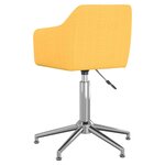 vidaXL Chaise pivotante de salle à manger Jaune Tissu