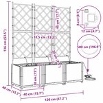 vidaXL Jardinières de jardin 1 pc Gris 120 x 40 x 142 cm Plastique
