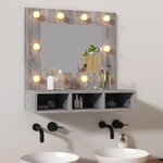 vidaXL Armoire à miroir avec LED Sonoma gris 60x31 5x62 cm