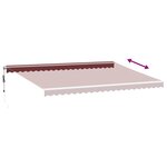 vidaXL Auvent rétractable automatique avec LED bordeaux 500x300 cm
