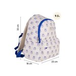 Sac à dos décontracté pour enfant Milan Collection 460 9 5 L - Compartiment principal et poche avant zippée - 2 poches latérales - Beige/Bleu