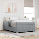 vidaXL Cadre de lit avec matelas Gris clair 140 x 200 cm tissu