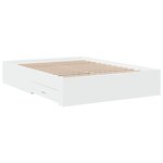 vidaXL Cadre de lit avec tiroirs sans matelas blanc 135x190 cm