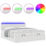VidaXL Cadre de lit ottoman avec matelas blanc 180x200 cm similicuir