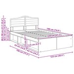 vidaXL Cadre de lit Chêne brun 120 x 190 cm Bois de pin massif