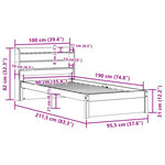 vidaXL Cadre de lit avec tête de lit sans matelas blanc 90x190 cm