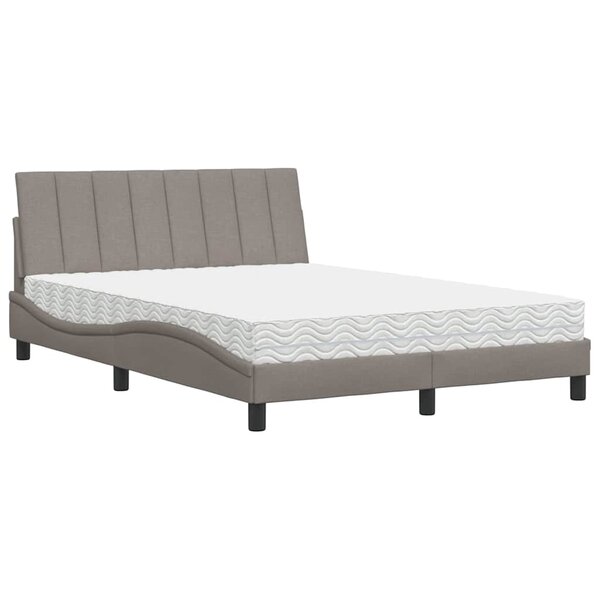 vidaXL Lit avec matelas Hanko taupe 140x200 cm tissu