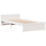 vidaXL Lit bibliothèque sans matelas blanc 90x190cm bois de pin massif