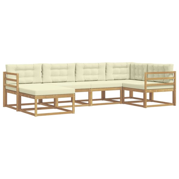 vidaXL Ensemble de canapés d'extérieur 5 pc Blanc et crème Polyester
