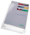 Sachet de 5 pochettes à soufflet perforées en PVC grainé 170 µ Cap 200 feuilles LEITZ