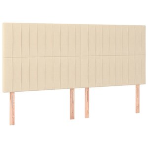 vidaXL Têtes de lit 4 Pièces Crème 90x5x78/88 cm Tissu