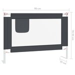 vidaXL Barrière de sécurité de lit d'enfant Gris foncé 90x25 cm Tissu