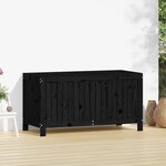 vidaXL Boîte de rangement de jardin Noir 121x55x64 cm Bois massif pin