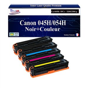 T3AZUR -5x Toners compatibles avec Canon 045H/054H pour Canon LBP611Cn LBP613Cdw LBP621Cw LBP623Cdw MF631Cn MF633Cdw MF635Cx MF641Cw MF643Cdw MF645Cx