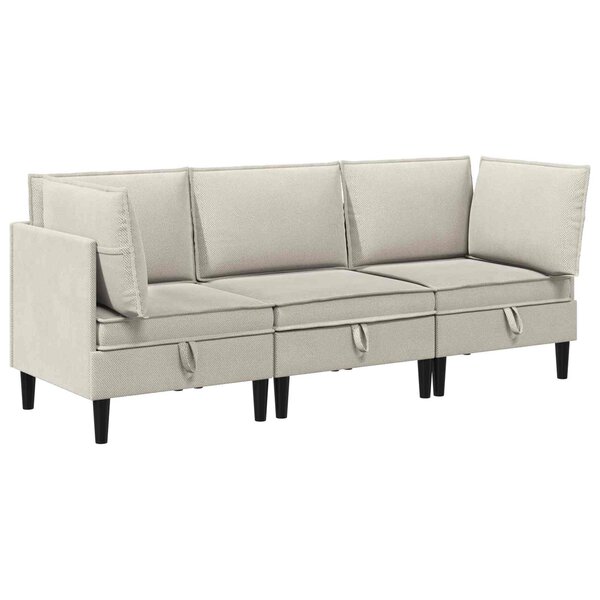 vidaXL Ensemble de meubles pour le salon 3 Pièces Avoine Tissu