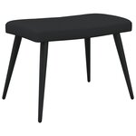Vidaxl chaise de relaxation avec tabouret noir tissu