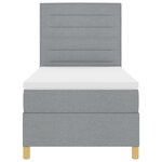 vidaXL Lit à ressorts avec matelas Gris clair 90x200 cm Tissu
