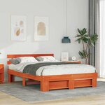 vidaXL Cadre de lit Marron cire 150 x 200 cm Bois massif en pin