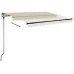 vidaXL Auvent manuel rétractable sur pied 350x250 cm Crème