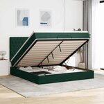 VidaXL Cadre de lit ottoman avec matelas vert foncé 180x200cm velours