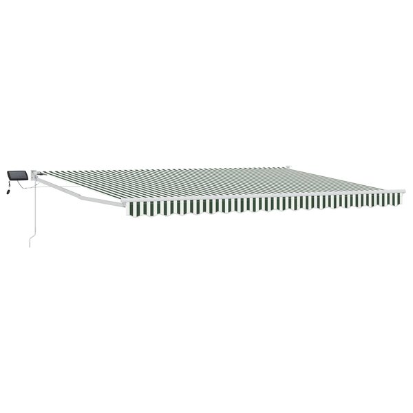 vidaXL Store rétractable manuel avec LEDs Vert et blanc 4 × 3 m