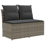 vidaXL 2 Pièce Canapé du milieu de jardin avec table relevable