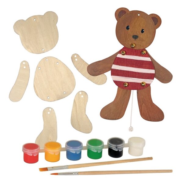 Ours pantin en bois a peindre -