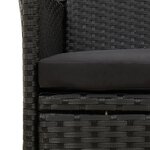 vidaXL Mobilier à dîner de jardin 9Pièces et coussins résine tressée noir