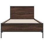 vidaXL Cadre de lit chêne marron 75x190 cm bois d'ingénierie et métal