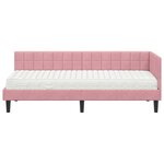 vidaXL Cadre de lit d'angle avec matelas 2 Pièces Gris Velours