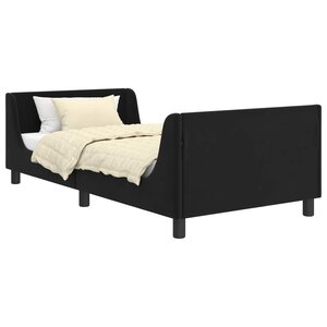 vidaXL Cadre de lit pour enfants avec tête de lit Noir 90 x 190 cm