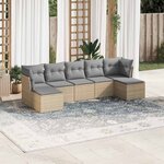 vidaXL Salon de jardin avec coussins 7 Pièces gris clair résine tressée