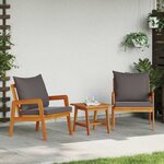 vidaXL Chaise de jardin avec coussin 2 Pièces Marron Bois d'acacia massif