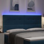 vidaXL Tête de lit LED avec bandes LED Bleu 200 cm Velours