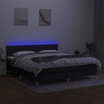 vidaXL Sommier à lattes de lit avec matelas LED Noir 160x200 cm Tissu