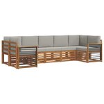 vidaXL Ensemble de canapé d'angle 7 Pièces Gris Naturel et Clair