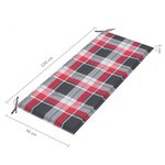 vidaXL Banc de jardin avec coussin à carreaux rouge 120 cm Teck massif