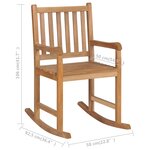 vidaXL Chaise à bascule avec coussin vert Bois de teck solide