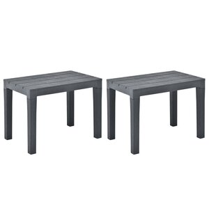 vidaXL Bancs de jardin 2 Pièces Anthracite Plastique