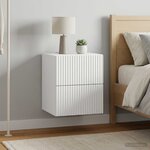 vidaXL Cabinet de chevet mural 2 pièces Blanc 33 x 34 5 x 40 cm