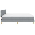 vidaXL Lit boxspring avec matelas Gris clair 200 x 200 cm tissu