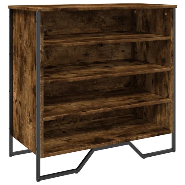 vidaXL Armoire à chaussures chêne fumé 80x38x78 cm bois d'ingénierie