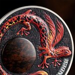 Pièce de monnaie en Argent 10 Cedis g 62.2 (2 oz) Millésime 2024 Chronicles of Fire SALAMANDER