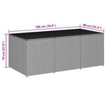 vidaXL Boîte de rangement de jardin résine tressée 180x90x70 cm gris