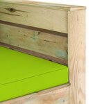 vidaXL Salon de jardin 2 Pièces avec coussins Bois imprégné de vert