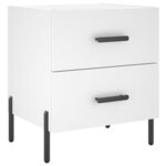 vidaXL Tables de chevet 2 Pièces blanc 40x35x47 5 cm bois d’ingénierie