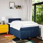 vidaXL Sommier à lattes de lit avec matelas Bleu 120x200 cm Tissu