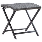 vidaXL Tabouret pliable résine tressée gris