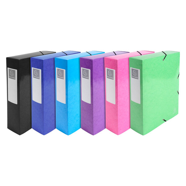 Boîte de classement idérama en carte pelliculée 7/10e - dos 8 cm - couleurs assorties - lot de 6 - exacompta